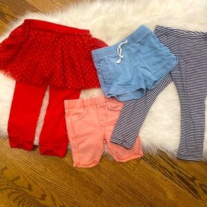 Girl’s 2T Bundle with Disney Minnie skirt pants, 2 shorts and one stripe legging